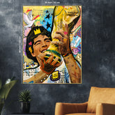 Golden Glory The King Maradona Triumph Cotton Canvas Wall Painting